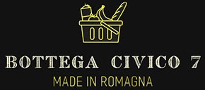 Logo di una bottega con cesto, evoca tradizione e autenticità romagnola.